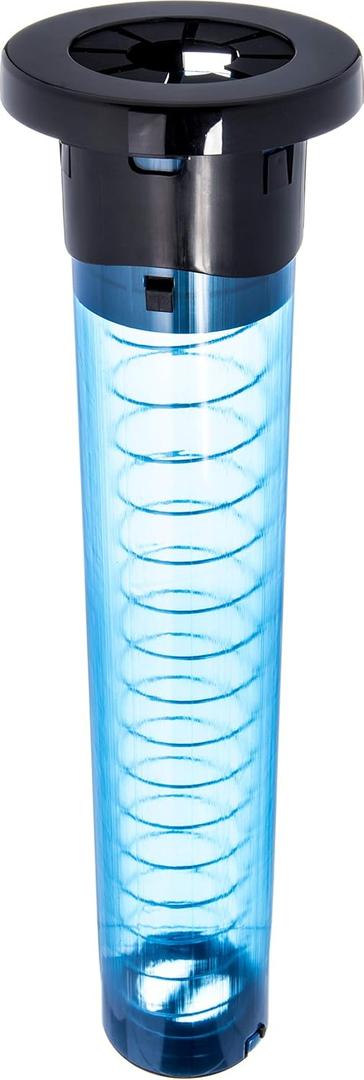 San Jamar Euro Sentry In-Counter Cup Dispenser 4-24 Oz Cups with Adjustable Lever for Restaurants, Dining Halls, and Fast Food, Plastic, 23.5 Inches, Blue
