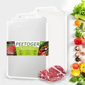 Double Sided Stainless Steel Cutting Board For Kitchen Large White Metal Chopping Board 304 Steel & Food Grade Wheat Straw Non Toxic Cutting Board For Meat And Vegetables