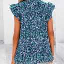 BTFBM Going Out Tops for Women Trendy 2026 Cap Sleeve V Neck Floral Blouses Dressy Casual Cute T Shirts Summer Fashion (M)