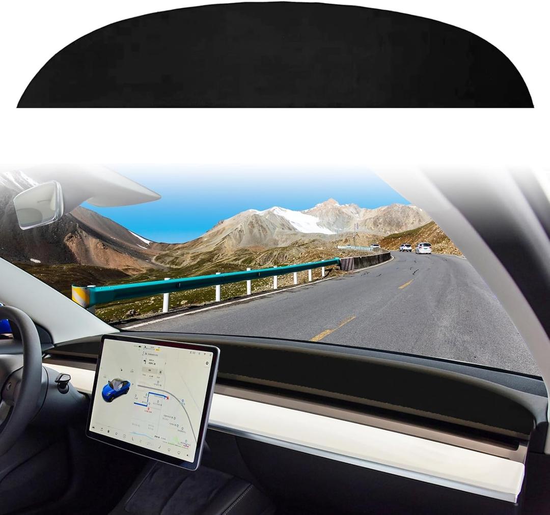 Model 3 Model Y Dashboard Cover Interior Tesla Accessories Compatible with Model Y/3 2017-2021 2022 2023 (Black)
