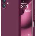 LOVE 3000 Designed for iPhone 16 Case, Premium Silicone with [Soft Anti-Scratch Microfiber Lining] Shockproof Protective Phone Case for Men Women Girls 6.1", WineRed