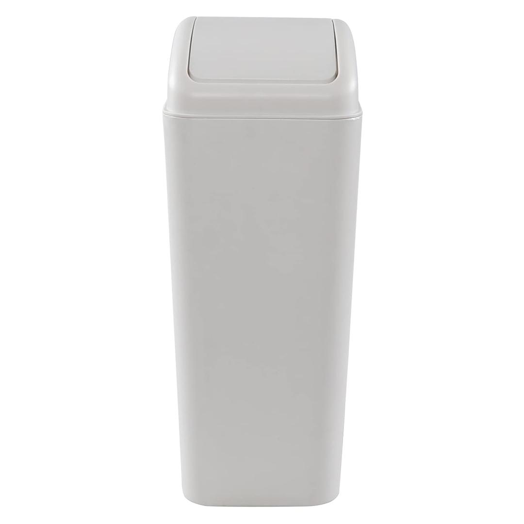 3.5 Gallons/14 Liter Small Trash Can, Plastic Swing Lid Garbage Bin，9.8" x 6.6" x 16.7"