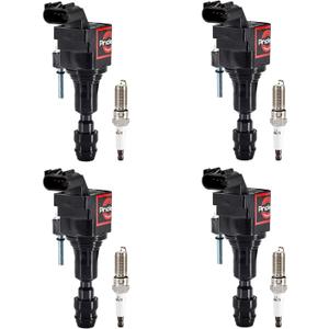 Pindex 4 Pack UF491 Ignition Coil Pack 12578224 and Spark Plugs XP5263 Coil Pack Kits Compatible with Chevy Equinox 10-17 Malibu 08-14 GMC Terrain 10-17 Buick Verano 12-17 2.0L 2.2L 2.4L L4