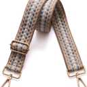 Purse Straps Replacement Wide Crossbody Shoulder Strap for Bags Purse Extender Accessories Guitar Straps (Gold Buckle-347)