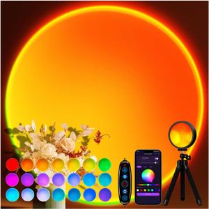 Sunset Lamp, Sun Light Projector for Aesthetic Room Decor,RGB Color Changing Night Light Mood Lighting for Bedroom,Gifts for Girl Kid Adults, 360Rotation LED Light for Party TikTok Live Photography