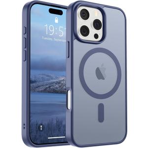 SUPFINE Magnetic for iPhone 16 Pro Case (Compatible with MagSafe) (Military Grade Drop Protection) Slim Translucent Matte Shockproof with Anti-Fingerprint Phone Case,Lavender Gray