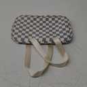 Narwey Large Toiletry Bag Women Large Cosmetic Bag Travel Makeup Bag Organizer Medicine Bag for Toiletries Essentials Accessories (Grayish Blue Checkerboard)