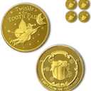 Tooth Fairy Coins Classic Tooth Fairy Golden Coins, Keepsake for Lost Tooth Kids (4 PCS)