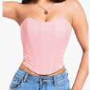 WS Waist Secrets Perfect Corset NYC OVERBUST Mesh Corset Top Lace up Shapewear with 15 Steel Boned (White Lace, M)