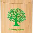 SOITIS Natural Bamboo Urns for Human Ashes - 4.7 Inch Keepsake with Tree of Life, Cremation Urn for Women Men, Small Urns for Human Ashes Keepsake, Decorative Eco Friendly Biodegradable Keepsake Urn
