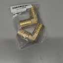 Yoebor Brass Hose Barb Fitting, 90 Degree Elbow, 1" Barbed x 1" Barbed (Pack of 2)