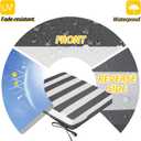 AAAAAcessories Outdoor Seat Cushions for Chairs, Waterproof, Fade-Resistant, 20" x 18" x 3", Patio Furniture Replacement Cushions, Set of 2, Gray Cabana Stripe