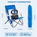 SUNNYFEEL Beach Chairs for Adults, High Back Folding Camping Chairs
with Hard Armrests, 300 LBS Capacity, Heavy Duty Frame, Cup Holder, Shoulder Strap and Carry Bag for Beach, Camping, Travel