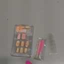 30Pcs Valentine Press on Nails Short Square Fake Nails Pink French Tip False Nails with Heart Red Lips & Bow Designs Cute Nails Glue on Nail Reusable Stick on Nails for Women Valentines Nails Kit