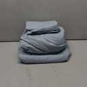 Amazon Basics Soft, Breathable, Wrinkle-Free Brushed Microfiber 4-Piece Bed Sheet Set, Machine Washable, Queen Size, Spa Blue Striped