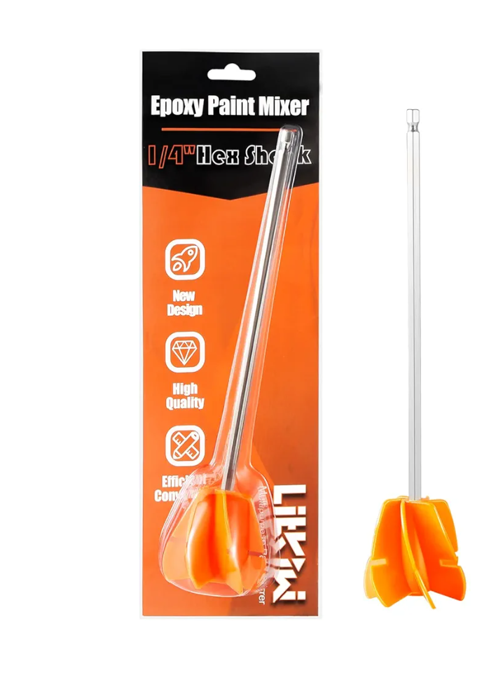 LITKIWI New Design Paint Mixer Drill Attachment with 1/4"Hex Shank Adapt to Quick Chuck Drill,Multipurpose Paint Stirrer for Liquids that Require Constant Stirring(Resin,Epoxy,Paint and etc.)