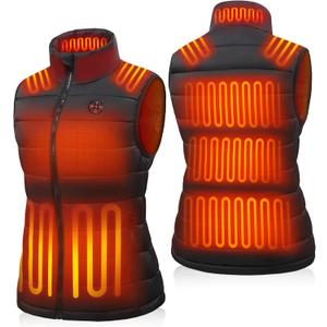Women Heated Vest, Electric Warming Sleeveless Jacket Lightweight Rechargeable Winter Outerwear for Outdoor Hiking Work, M