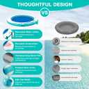 Inflatable Water Hammock Floating Dock 8 FT with Mesh, Tanning Pool Raft Round Ring for Adults, Float Platform for Lake and Beach with Water Ladder and Cup Holder