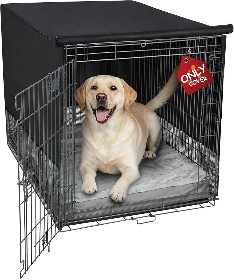 Explore Land Breathable Dog Crate Cover - 4 Sides Mesh Ventilation,Basic Pet Kennel Cover, All Sides Open, Universal Fit for 1 2 3 Doors 36 inches Wire Dog Crate (Black)