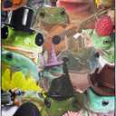 Frog Collage Beach Towel for Animal Lovers, Thin Lightweight Sand Free Quick Dry Microfiber Towels, Extra Large 36" x 72"