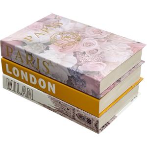 3 Pcs Faux Fashion Books for Home Decoration - Modern Aesthetic Living Room, Entryway, Coffee Table, and Shelf Decor,Fake Book Covers Gift Worthy Set