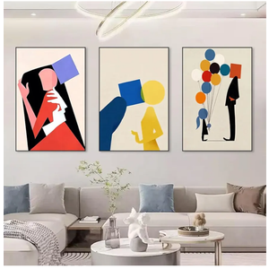 Modern Abstract Wall Art for Living Room, Large Framed Canvas Boho Minimalist Pictures Wall Decor, 3 Pcs Mid Century Famous Art Work Painting for Home Office Hallway Bedroom 24x36 Inch Set of 3 (Black)
