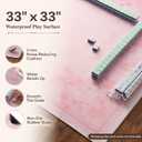 Pink American Mahjong Mat for Table, 33 x 33 Inch, 3mm Thick, No Creases