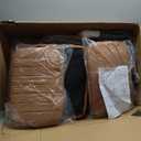 Dining Chairs Set, Upholstered Mid Century Modern Kitchen Dining Room Accent Chairs with Faux Leather Cushion Seat & Metal Legs for Kitchen, Living Room (Brown, Set of 2)