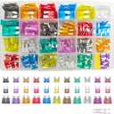 300PCS Car Fuses Assortment Kit, Standard, Small & Mini Autom Blade Fuses 2A 3A 5A 7.5A 10A 15A 20A 25A 30A 35A 40A with Fuse Puller, Vehicle Accessories for Cars, Trucks & More (Aluminum)