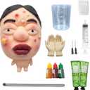 Premium Pimple Popper Toy Face, Customizable Pimple Colors ,Reusable Pimple Popping Fidget Toy with Upgraded Gloves & Detailed Manual, 12-Piece Pimple Popper Kit (Shy Guy Edition)