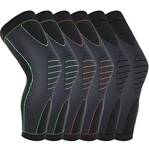 6 Pcs Long Compression Full Leg Sleeves Full Compression Knee Sleeves Braces Support for Men Women Arthritis Joint Pain Relief Reduce Varicose Veins and Swelling Cycling Sport