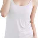 Camisole Tops for Women Built in Bra Soft Modal (White, S)