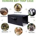 Live Animal Trap Cage with Cover, Cat Trap for Stray Cats 32 Inch Heavy Duty Folding Skunk Traps with Real Door for Raccoons, Opossums, Groundhogs, Skunks, Feral Cats, Squirrels-(32 x 10 x 12 inches)