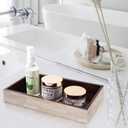Handicrafts Home White 10x6 Bathroom Tray, Small Vanity Tray Handmade Rectangular Vanity Organizer for Bathroom Countertop, Perfume & Jewelry Tray,Guest Towel Holder, Decorative Napkin Holder