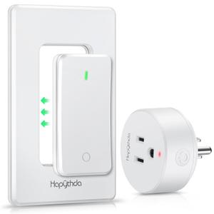 Remote Control Outlet, Buckle Design Removable Wireless Wall Mounted Light Switch, 300 ft 15A 1500W, No Wiring Electrical Remote Outlet for Appliance