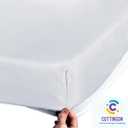 Cottingon 1 Piece Top Split King Fitted Sheet Only for Adjustable beds, Premium 100% Egyptian Cotton, 34 Inches Half Split Flex Head Bottom Sheet for Sleep Number Beds 16" Deep Mattress, White