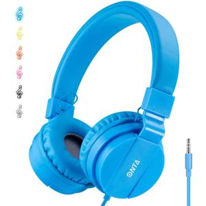 ONTA Kids Headphones for Boys Girls - Child Student Headset Wired Plug Toddler Earphones School Teen on Ear for Ipad | Computer | Smart Phone | Amazon Fire Tablet | Laptop | Plane Travel | Game, Blue
