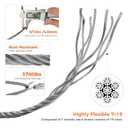 WAYSKA Stainless Steel Cable 3/16 Inch, 500FT 304 Stainless Steel Wire Rope, 7 x 19 Strands Construction for Deck Cable Railing Systems, Clotheslines, Ziplines, and DIY Balustrades