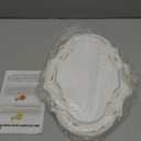 Sintosin Small Vintage Oval Mirrors for Wall Decor 11 inch, Hanging Farmhouse Wood Entryway Mirror, Distressed White Rustic Scalloped Mirror, Ornate Accent Sculpted Mirrors for Living Room