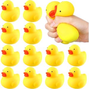 Meooeck 12 Pcs Duck Stress Relief Toy Stress Balls for Adult Mini Duck Party Favors Cute Squeeze Toys Fidget Animal Ball Fun for Birthday Party Office Birthday Christmas Stuffer Gift Classroom Prizes