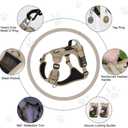 Dog Harness with Airtag Holder, No-Pull Tactical Service Dogs Vest with Handle, Escape Proof Freedom Outdoor Easy Walk Jacket with Back Front Clip for Small Medium Large Breeds,Khaki,S