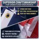 American Flag 3x5 Ft for Outside, Heavy Duty Nylon US Flag for Outdoor High Wind, All Weather Fade Resistant Waterproof USA Flags with Embroidered Stars, Grommets, Patriotic Display of Allegiance