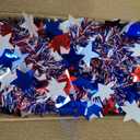 50 FT 4th of July Garland Decorations - Patriotic Star Tinsel Garland, Red White Blue Metallic Party Supplies Decor for America 250th Anniversary, Memorial Day Indoor Outdoor Porch Party Yard
