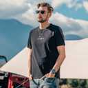 230G Heavyweight Smooth Short-Sleeved T-Shirt Men's New Summer Letter Embroidered Bottoming Shirt T-Shirt Black (XL)