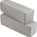 2 Pack Couch Arm Rest Pillow, 6''x6''x20'' Leatharie Waterproof Cover, High Density Foam Armrest Cushion, Removable & Washable Elbow Support for Sofa, Bed, and Armchair (Medium Grey) (5.9x5.9x19.7 IN)