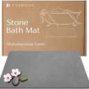 Day Moon™ Stone Bath Mat, Diatomaceous Earth Shower Mat, Non-Slip Super Absorbent Quick Drying Bathroom Floor Mat, Natural, Easy to Clean (23.6 x 15.35 Dark Grey)
