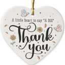 3 x Thank You Ornament 2026 - Teachers Appreciation Gifts for Coworkers, Bosses, Nurses, Moms, Friends, Retirement Gifts for Men Women, Heart-Shaped Ceramic Ornaments for Christmas Decorations