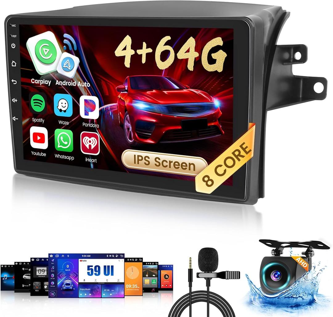 4+64GB Radio for Toyota Sienna 2004 2005 2006 2007 2008 2009 2010 Android 15 CarPlay Stereo 8 Core 9" Touchscreen GPS DSP 59UI Backup Camera