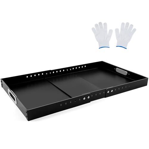 WILLOW WEAVE Adjustable Fireplace Tray | Sturdy Fireplace Ash Pan with Handles | Fireplace Tray for Inside Fireplace Up to 33” | Great Fireplace Ash Catcher Tray, Black