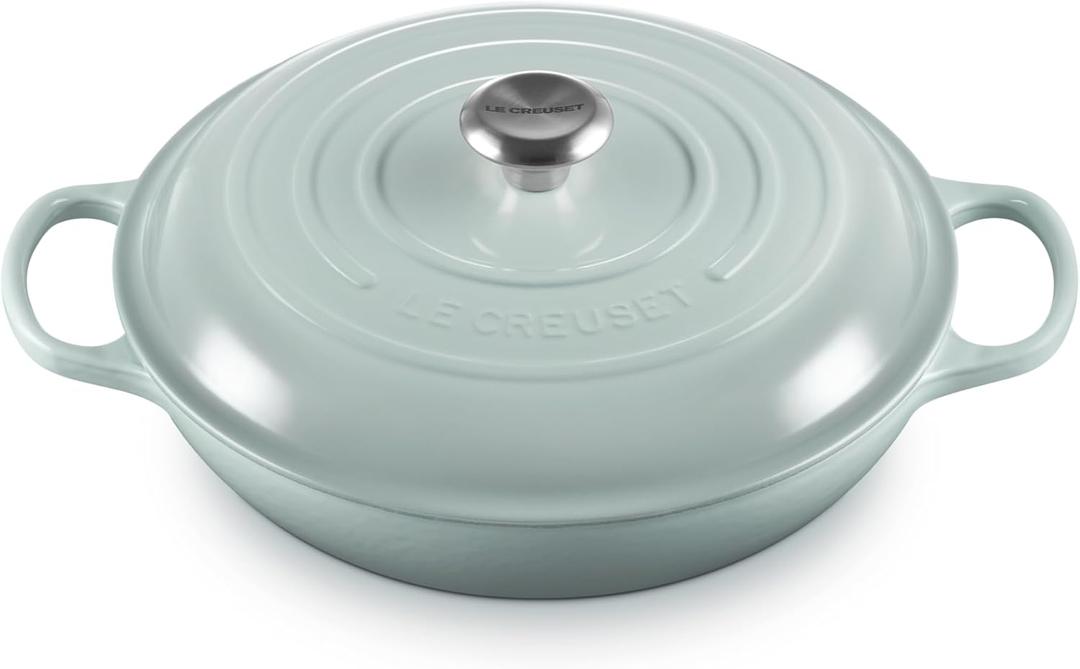 Le Creuset Enameled Cast Iron Signature Braiser, 3.5 qt., Sea Salt